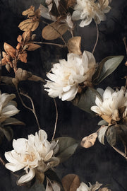 Dark Elegance Ivory Floral Wallpaper design