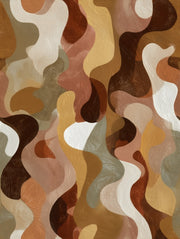 Warm Earth Tones Abstract Curves Wallpaper design
