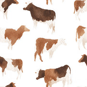 Cream and Brown Farm Animal Pattern Wallpaper design