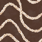Dark Chocolate Brown Braided Rope Abstract Wallpaper design