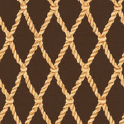 Rich Chocolate Brown Nautical Rope Pattern Wallpaper design