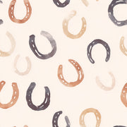 Cream and Warm Brown Horseshoe Pattern Wallpaper design