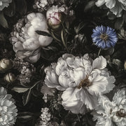 Dark Vintage Black and White Floral Wallpaper design