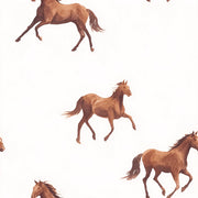 Cream Background Galloping Horse Pattern Wallpaper design