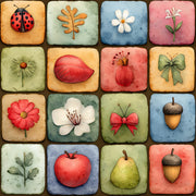 Vibrant Multicolor Nature Tile Pattern Wallpaper design