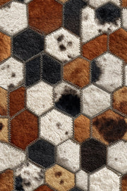 Textured Gray and Brown Hexagonal Geometric Wallpaper design