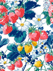 Vibrant Multicolor Strawberry Floral Wallpaper design