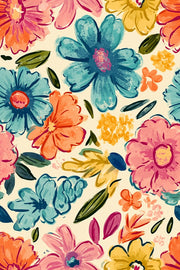 Vibrant Multicolor Floral Pattern Wallpaper design