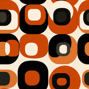 Retro Orange and Black Geometric Pattern Wallpaper design