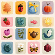 Multicolor Whimsical Botanical Pattern Wallpaper design