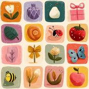 Multicolor Whimsical Floral and Animal Nursery Wallpaper design