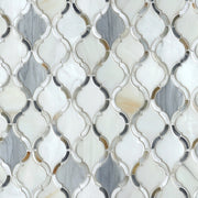 White and Gray Geometric Trellis Wallpaper design
