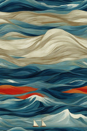 Abstract Wallpaper Ocean Waves Wall Mural design