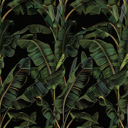 Dark Jungle Green Banana Leaf Wallpaper design