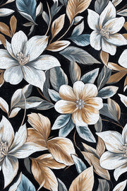 Black and Gold Look Large Floral Pattern Wallpaper design