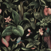 Dark Exotic Tropical Jungle Floral Wallpaper design