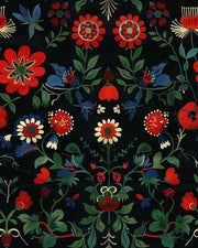 Vintage Red Floral Black Background Wallpaper design