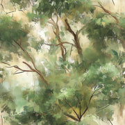 Earthy Green Forest Canopy Wallpaper design