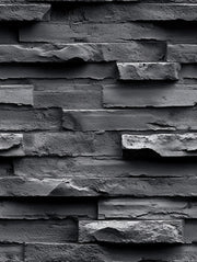 Deep Charcoal 3D Brick Texture Wallpaper design