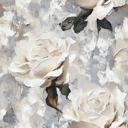 Gray and Cream Textured Rose Floral Wallpaper design