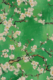 Vibrant Green Cherry Blossom Wallpaper design