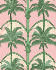 Retro Pink and Green Palm Tree Wallpaper design