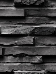 Charcoal Black 3D Textured Brick Wallpaper design