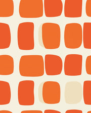 Cream and Orange Retro Geometric Wallpaper design