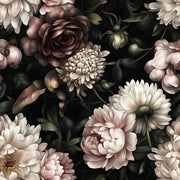 Dark Elegant Peony Floral Wallpaper design