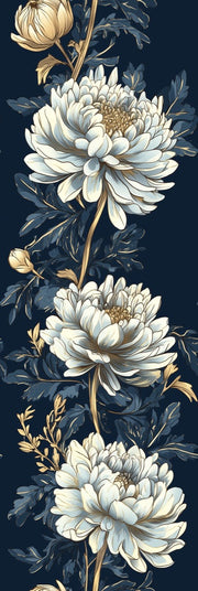 Dark Navy Large Floral Pattern Wallpaper design