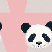 Soft Pink Panda Bear Kids Wallpaper design