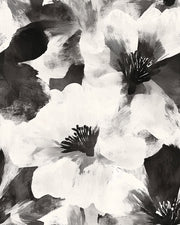 Monochrome Large Floral Brushstroke Wallpaper design