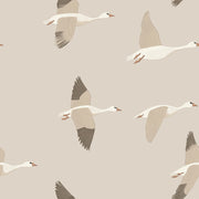 Earthy Beige Geese Flight Wallpaper design