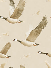 Beige Graceful Flying Geese Wallpaper design