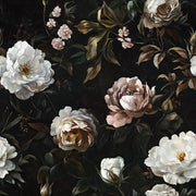 Dark Elegant Peony Floral Wallpaper design