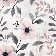 Cream and Blush Pink Vintage Floral Wallpaper design
