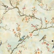 Cream Blossom Branches and Birds Wallpaper design