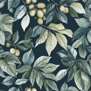 Dark Green Foliage Botanical Pattern Wallpaper design