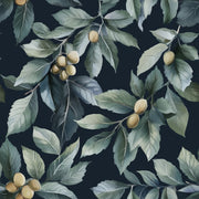 Midnight Green Leaf Botanical Wallpaper design