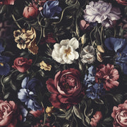 Dark Floral Elegance Large Bloom Wallpaper design