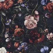 Elegant Dark Floral Roses Pattern Wallpaper design
