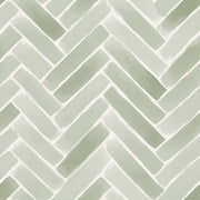 Sage Green Herringbone Geometric Wallpaper design