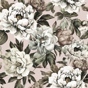 Blush Pink Peony Floral Wallpaper design