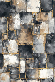 Moody Black and Beige Abstract Geometric Wallpaper design