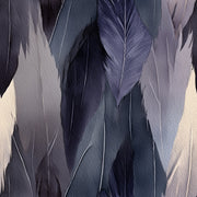 Midnight Blue Feather Abstract Wallpaper design