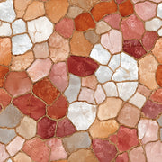 Terracotta Mosaic Stone Pattern Wallpaper design
