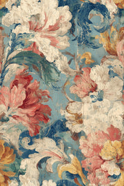 Vintage Multicolor Floral Illustration Wallpaper design