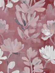Warm Burgundy Hand-Painted Floral Wallpaper design