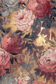 Rich Burgundy Vintage Rose Wallpaper design