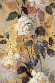 Vintage Beige Rose Floral Wallpaper design